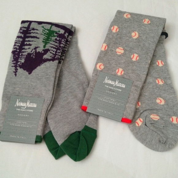 Neiman Marcus Accessories - Neiman Marcus men's hesiery cotton blend socks two pair bundle size 8-12 grey